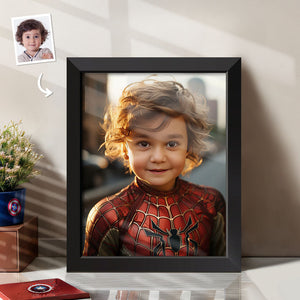 Custom Face Frame Spiderman Personalized Portrait Home Decor Gifts for Kids