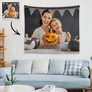 Halloween Custom Photo Tapestry Short Plush Wall Decor Hanging Painting Personalized Gift