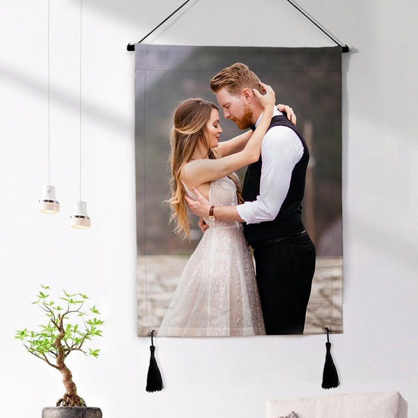 Anniversary Gifts Custom Photo Tapestry - Love Wall Art Home Decor Tapestry