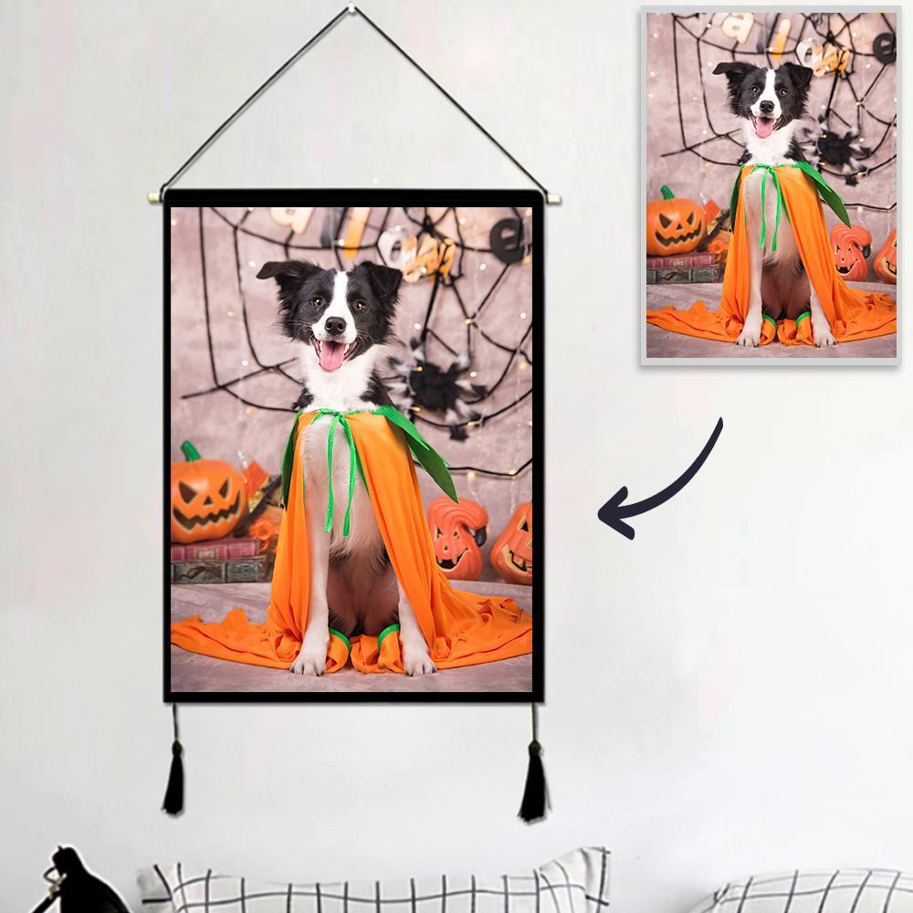 Halloween Custom Pet Photo Tapestry Wall Art Home Decor Tapestry