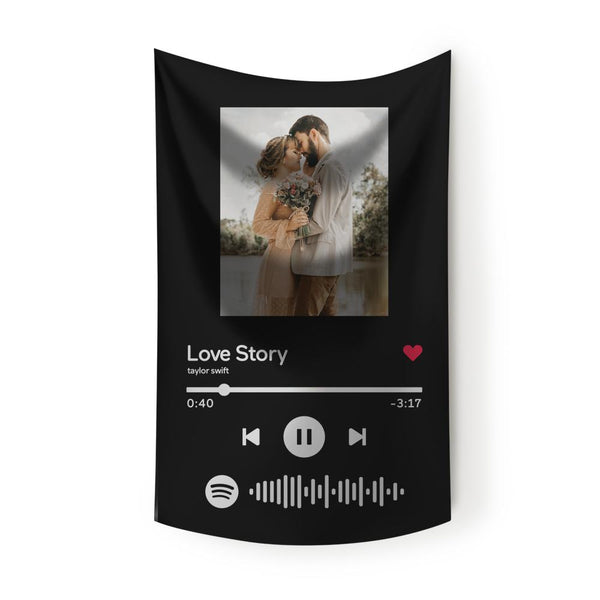 Custom Spotify Code Tapestry Wall Art Decoration Christmas Gifts Scannable Spotify Code Tapestry