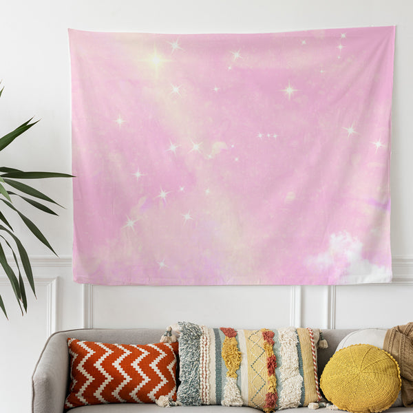 Pink Star Tapestry Wall Decor for Bedroom House Warming Gifts