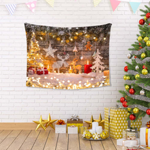 Fireplace Christmas Tapestry Burning Fire Wall Hangings For Party Livingroom Bedroom Dorm Home Decor