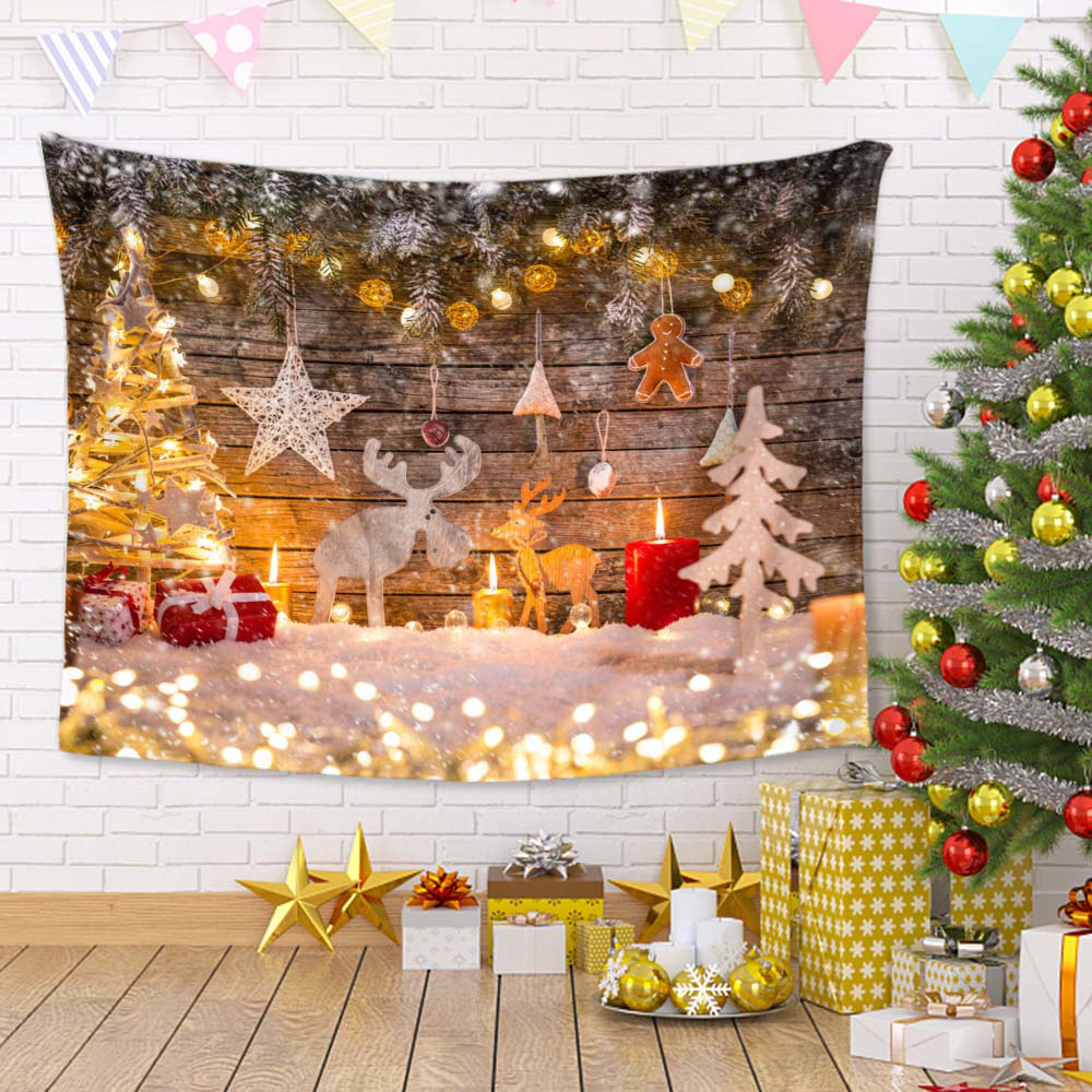 Fireplace Christmas Tapestry Burning Fire Wall Hangings For Party Livingroom Bedroom Dorm Home Decor