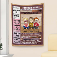 Custom Family Members Clipart Cartoon Mom and Children Tapestry