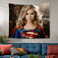 Personalized Face Superwoman Tapestry Custom Photo Portrait Gifts for Her / Mother - customphototapestry