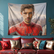 Custom Face Spiderman Tapestry Portrait from Personalized Photo Wall Decor Gifts for Him - customphototapestry