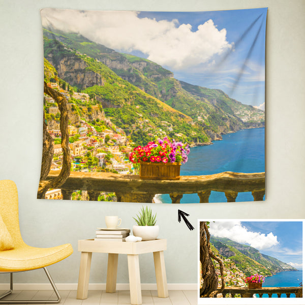 Custom Landscape Tapestry Personalized Short Plush Wall Decor Hanging Painting