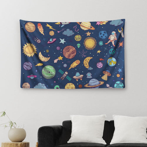 Universe Galaxy Space Planet Tapestry Solar System for Living Room Bedroom Dorm Wall Hanging Decor