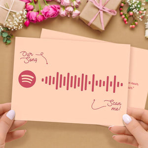 Custom Spotify Code Gift Card Personalized Text Spotify Message Card  Romantic Card For Anniversary