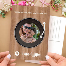 Gift for Family Custom Spotify Code Gift Card Personalized Photo Vinyl Records Card Spotify Music Message Card