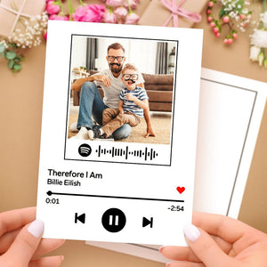 Custom Greeting Cards Personalised Spotify Code Music Cards With Your Photo Birthday Gifts for Friends