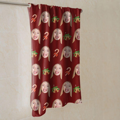 Custom Face Towels Rectangular Towel Quick Drying Towel Christmas Theme