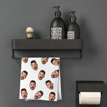 Custom Faces White Towel Personalized Photo Towel Funny Gift
