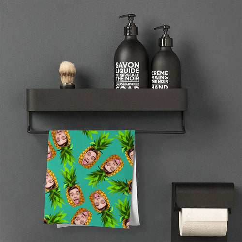 Custom Faces Pineapple Towel Personalized Photo Towel Funny Gift