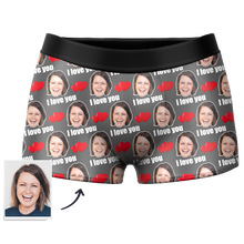 Gifts for Him Men's Custom Face Photo Love Boxer Shorts