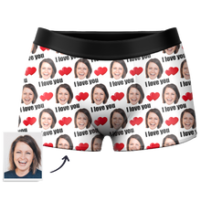 Gifts for Him Men's Custom Face Photo Love Boxer Shorts