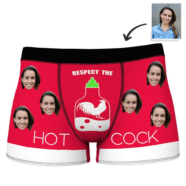 Custom Photo Boxer Shorts for Men with "RESPECT THE CORK" Printed