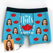 Men Customized Photo Boxer 3D Online Preview Girlfriend's Face - I'm Nuts about You