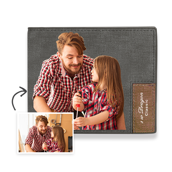 Photo Wallet Men's Personalized Engraved Wallet  - Handsome Dad