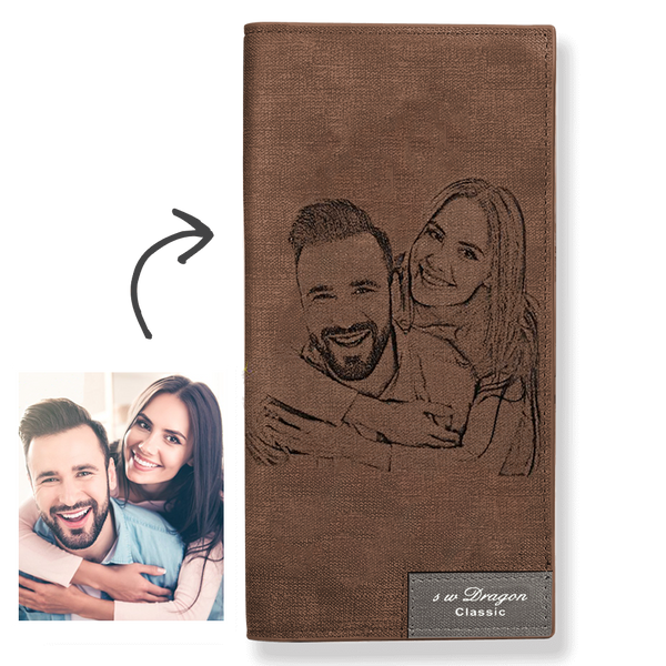 Father's Day Gift Custom Photo Wallet | Personalized Wallet | Couple Bifold Long Style Wallet