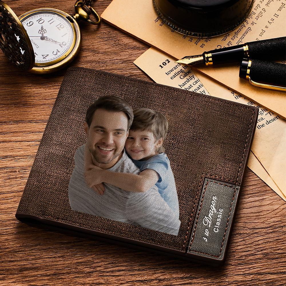 Photo Wallet Men's Personalized Engraved Wallet  - Best Dad