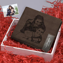 Photo Wallet Men's Personalized Engraved Wallet  - Happy Moment with Dad