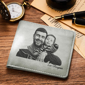 Men's Custom Photo Wallet - I'm Glad To Accompany My Father