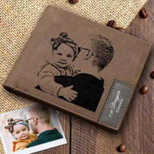 Men's Custom Photo Wallet - Brown For Dad