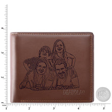 Men's Trifold Custom Photo Wallet - Brown Gifts for Him
