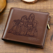 Men's Trifold Custom Photo Wallet - Brown Gifts for Him