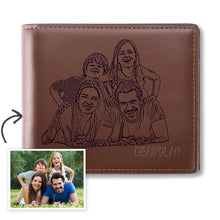 Men's Trifold Custom Photo Wallet - Brown Father's Day Gift