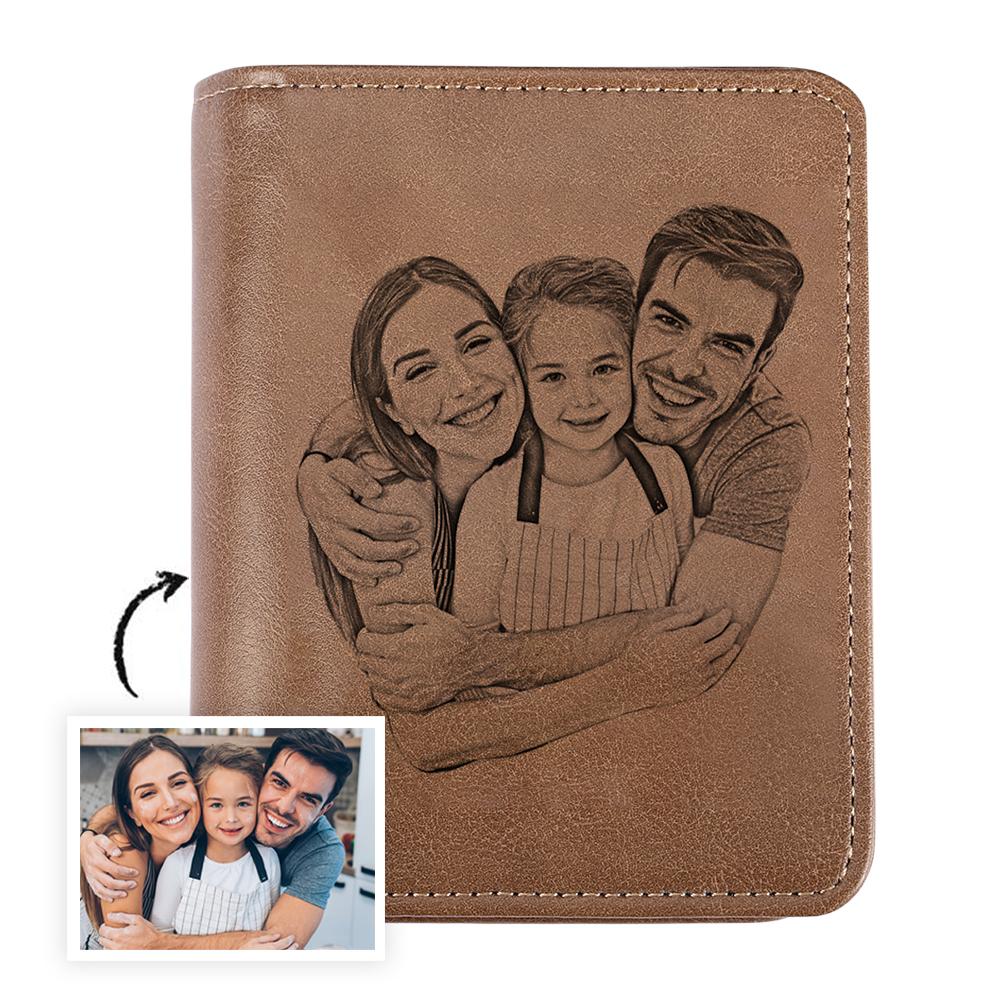 Father's Day Gifts Men's Trifold Custom Sketch Photo Wallet