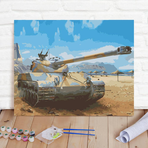 Christmas Gifts Custom Photo Painting Home Decor Wall Hanging-World Of Tanks Painting DIY Paint By Numbers