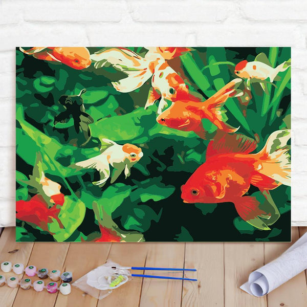 Custom Photo Painting Home Decor Wall Hanging-Goldfish Painting DIY Paint By Numbers
