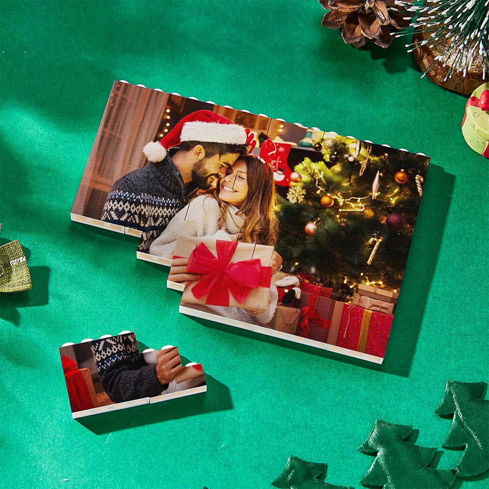 Christmas Gifts Personalized Building Brick Custom Photo Block Square Shape - 