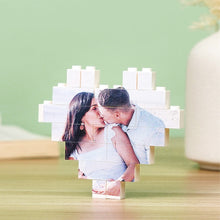 Gifts for Her Custom Building Brick Personalized Photo Block Heart Shaped - 