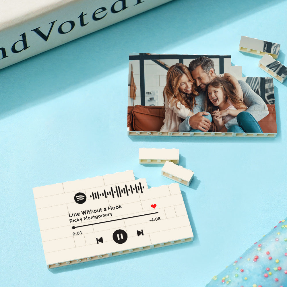 Spotify Code Personalized Building Brick Photo Block Frame
