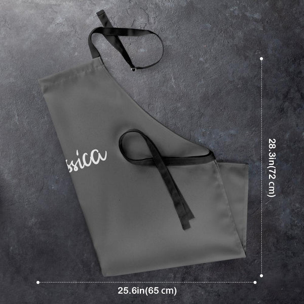 Personalized Apron Custom Text Apron Gifts for Her Grey Color