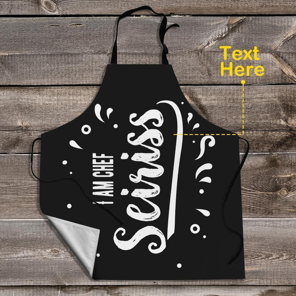 Personalized Apron Custom Text Apron Unique Gifts I am Chef