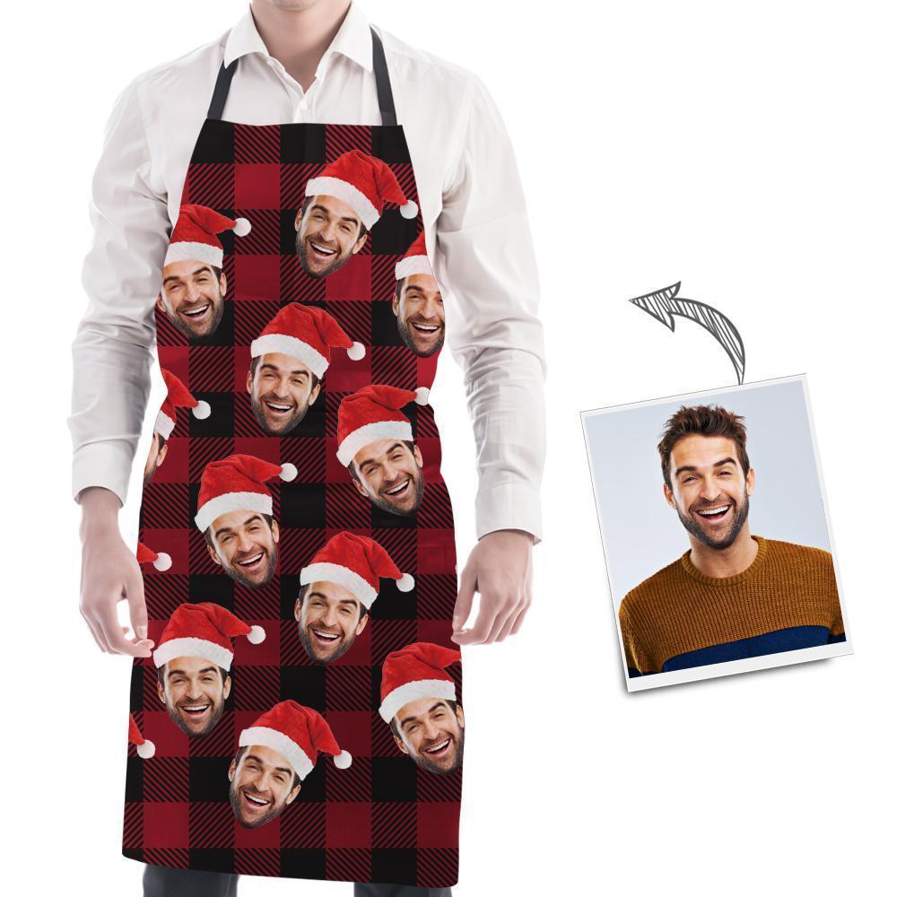 Custom Photo Apron Personalized Daddy Christmas Hat Apron Christmas Gifts
