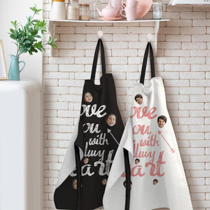 Custom Apron Wedding Gifts Apron Matching Couple Apron with Photo Anniversary Aprons Love You with All My Heart