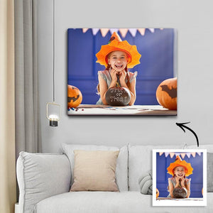 Halloween Custom Child Photo Canvas Prints With Frame Home Decoration