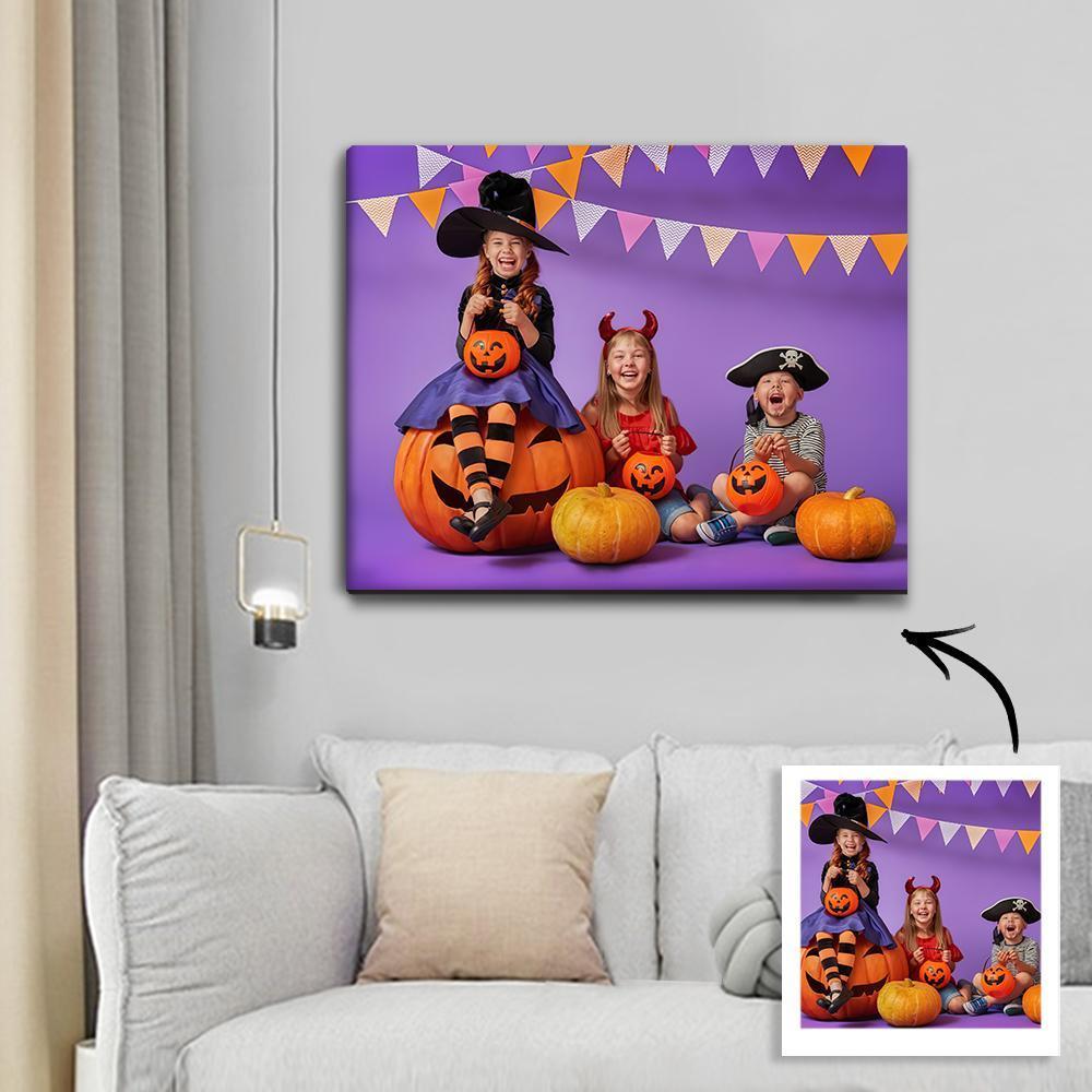 Halloween Custom Child Photo Canvas Prints With Frame Home Decoration Personalized Gift