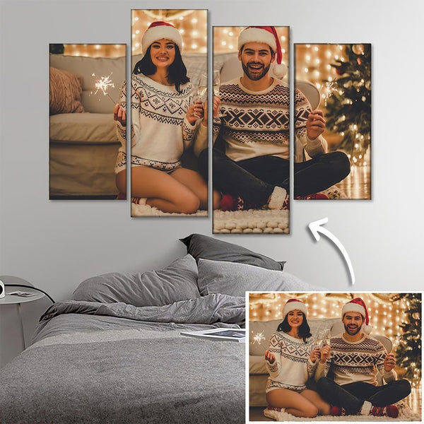 Custom Canvas Wall Decor Painting 4 Pieces with Your Photo