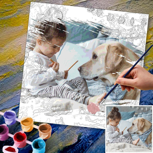 Custom Photo DIY Paint By Numbers for Kids Creative Gifts 24 Colors- 30*30cm