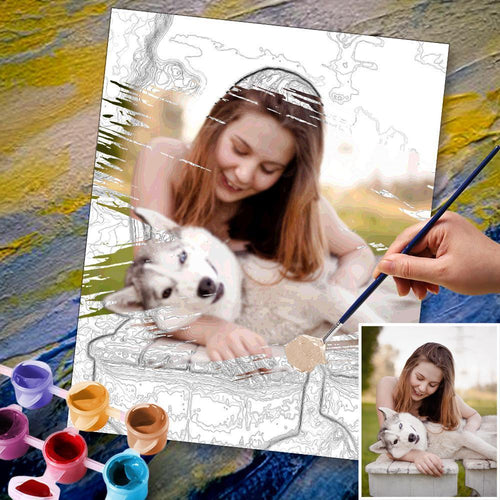 Custom Photo DIY Paint By Number Kits 36 Colors - 40*50cm