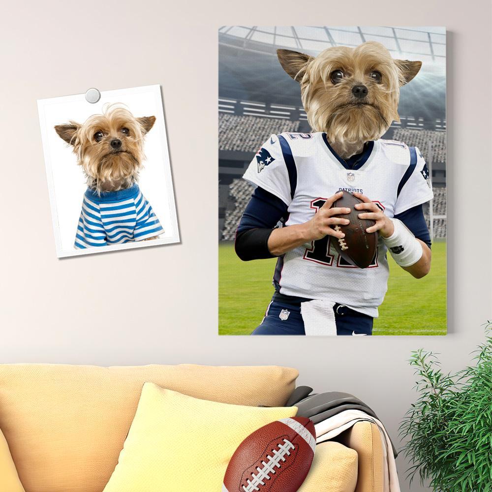 Custom Super Bowl Pet Portrait Canvas Custom Wall Art Home Decor