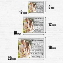 Personalized Gift Christmas Gifts  Custom Couple Photo Wall Decor Painting Canvas With Text Horizontal Version - To My Husband