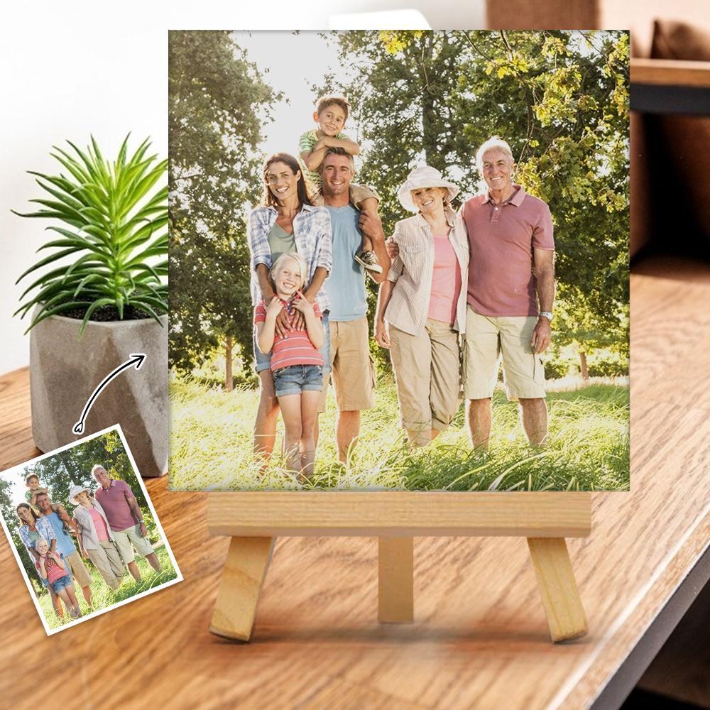 Custom Photo Gallery Tabletop Canvas Print Gift for Family